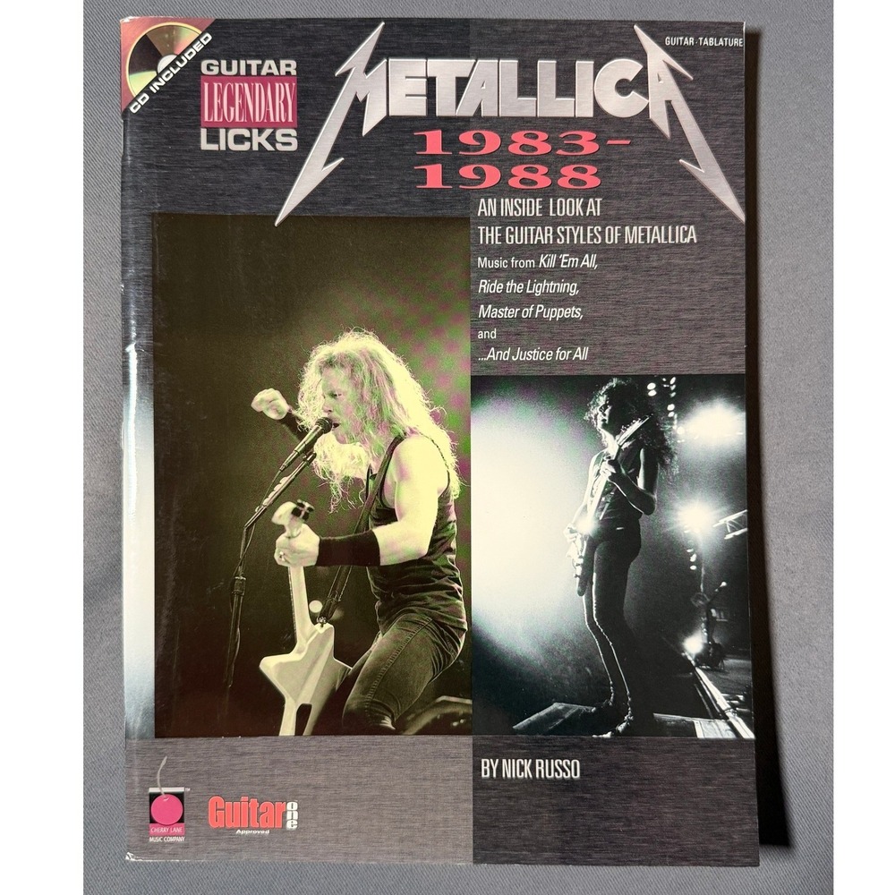 Metallica 1983-1988 Guitar Legendary Licks Tab Book with CD Nick Russo Tablature